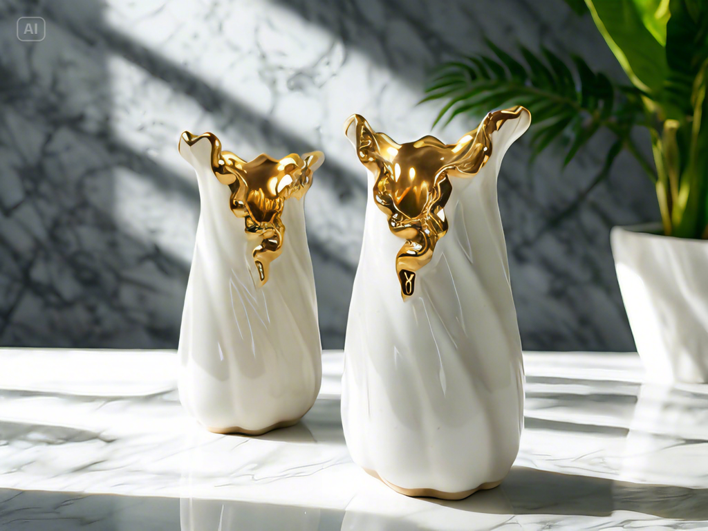 Vases White & Off White - Both (Set of 2)